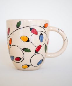 Handmade Coffee Mug, Pottery Mug, Colorful Ornament Decoration, Autumn Mug