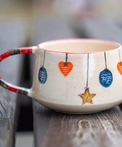 Colorful Coffee Mug | Handmade Tea Cup/Handcrafted Coffee Cup | Decorative Coffee Cup | Handmade Gift