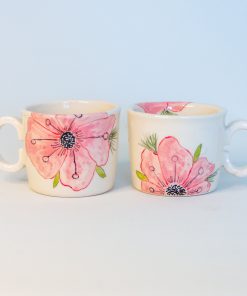 Espresso Cup Set Sakura Blossom - Pottery Mug Handmade Coffee Cup