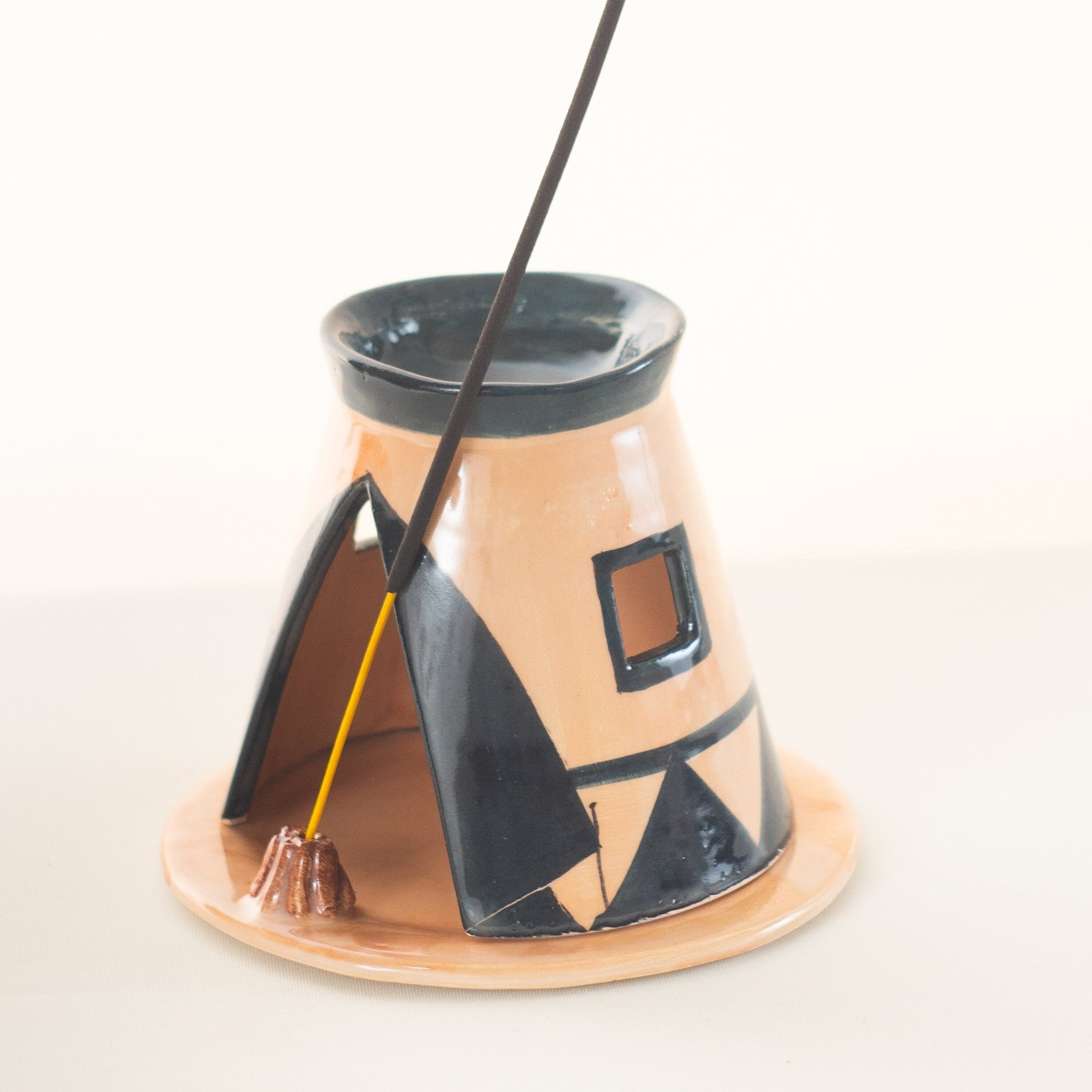 Handcrafted Indian Tepee Candle Holder ᄄC Authentic Tribal Home Decor ᄄC Unique Candlelight Experience