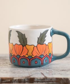 Pottery Mug, Handmade Coffee Mug, Mandala Style Mug