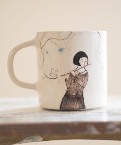 Handmade Lizzo Inspired Musician Mug - Minimalist Flute Player Design - Unique Gift for Music Lovers - Engagement Gift