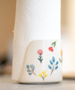 Paper Towel Rack, Handmade Ceramic Paper Towel Holder, Floral Countertop Decor, Bathroom Decor, Kitchen Decor