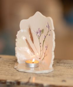 Tea Light Holder - Dried Flowers, Authentic Tea Light Stand, Flower Home Decor