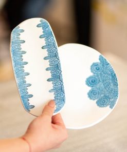 Elegant Lace Pattern Handmade Ceramic Plate Set