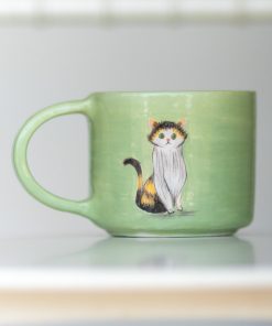 Cute Cat Coffee Mug for Cat Lovers | Handmade Ceramic Cup