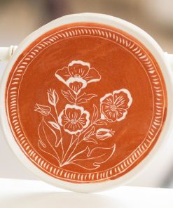 Handmade Dinnerware, Floral Plate Set, Terracotta Ceramic Dinnerware, Elegant Dinner Plates