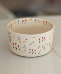 Vibrant Pasta Bowl - Fruit Plate - Handcrafted Floral Dinnerware for Colorful Dining Experience