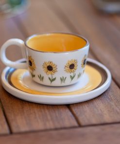 Sunflower Coffee Cup, Handmade Floral Mug, Summer Gifts
