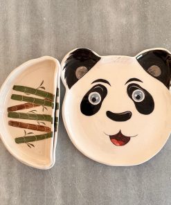 Cute Panda Plate Set, Handmade Ceramic Kid Dining, Joyful Gift for Kids, Animal Lover Gift Idea