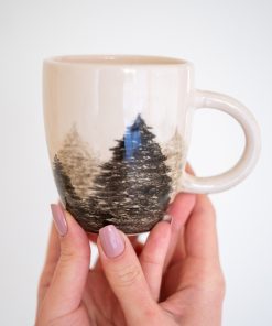 Nature Inspired Coffee Mug, Forest Theme, Ceramic Camping Mug