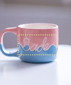 Personalized Hand-Painted Ceramic Coffee Mug: Custom Text Gift