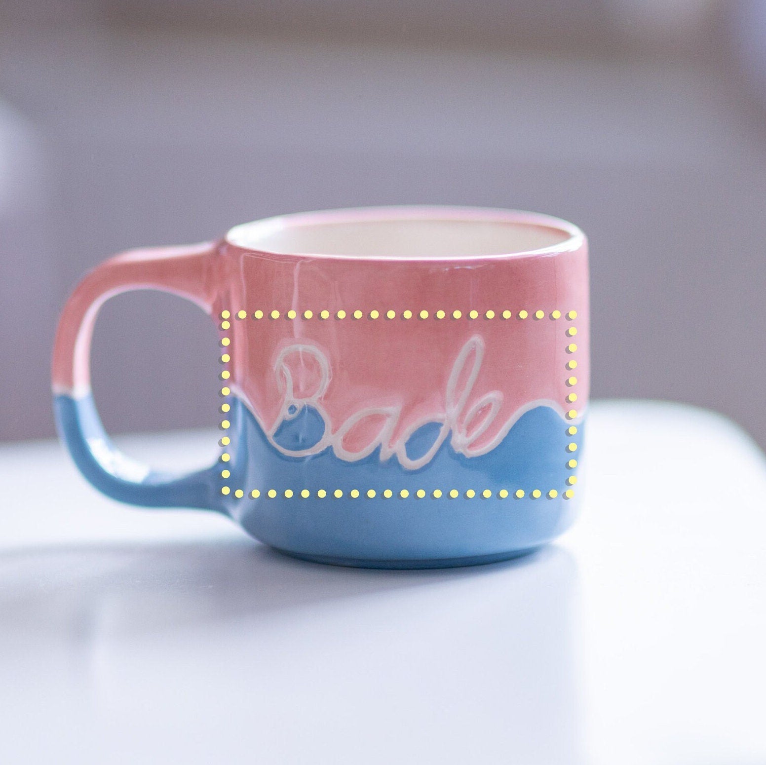 Personalized Hand-Painted Ceramic Coffee Mug: Custom Text Gift