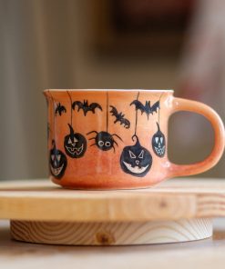 Halloween Mug, Handmade Halloween Gift, Pumpkin Mug