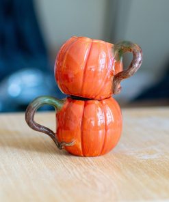 Pumpkin Mug, Halloween Decoration Pottery Pumpkin Cup, Fall Decor, Halloween Gifts, Handmade Ceramic Pumpkin