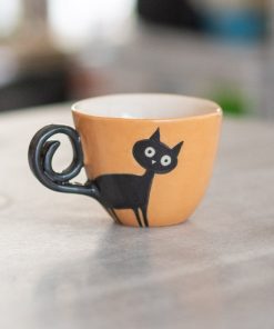 Black Cat Decorated Cat Dad Mug, Cat Mom Mug, Cute Cat Cup
