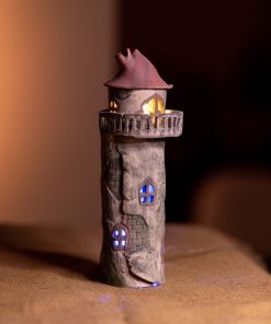 Witch Tower, Halloween Decoration, Handmade Ceramic Candle Holder, Spooky Decoration Idea
