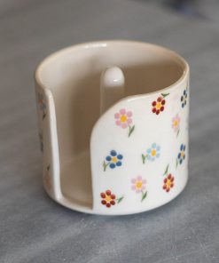 Toilet Paper Holder, Ceramic Toilet Roll Holder, Minimal Flowers Bathroom Decor