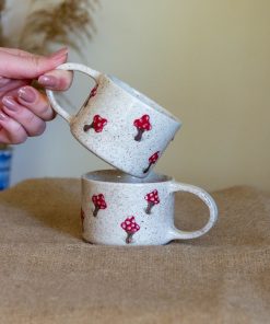 Mushroom Mug, Ceramic Mug Set, Handmade Pottery Mug