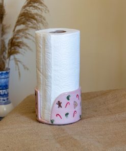 Paper Towel Holder, Christmas Towel Rack, Handmade Ceramic Toilet Paper Holder