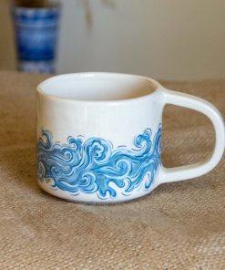 Nautical Decor Coffee Mug, Ceramic Mug, Handmade Pottery Mug