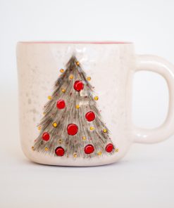 Christmas Mug, Ceramic Coffee Mug, New Year Tree Coffee Mug