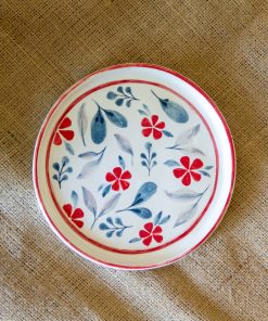Floral Pattern Pottery Dinnerware, Ceramic Plates Flower Decoration