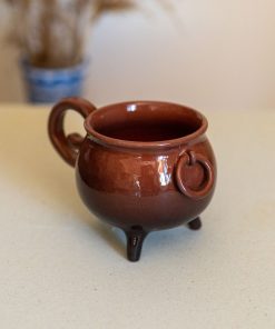 Cauldron Halloween Mug, Pottery Mug, Handmade Witch Mug, Large Mug