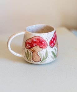 Mushroom Mug, Handmade Ceramic Mug, Large Coffee Mug