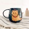 Christmas Coffee Mug, Cute Cat Coffee Mug, Handmade Ceramic Mug, Christmas Gift