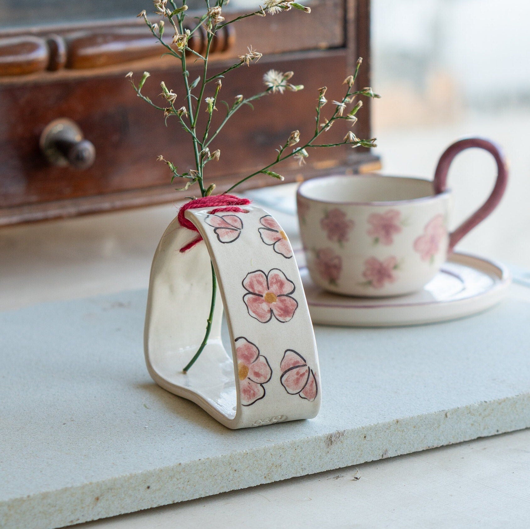 Ceramic Flower Vase - Pottery Vase, Ikebana Vase Handmade Home Decor, Wabi Sabi Decor