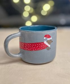 Christmas Mug Dog Lover Gift, Handmade Funny Mug, Santa Claus Mug