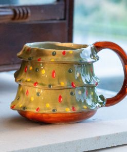 Pine Tree Mug - Christmas Spirit, Handmade Unique Mug, Lovely Christmas Gift