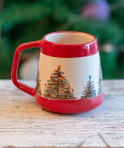Christmas Tree Coffee Mug, Handmade Christmas Gift Mug, Ceramic Mug
