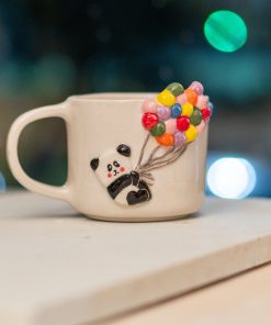 Panda Bear Cute Coffee Mug, Pottery Mug, Hot Chocolate Mug