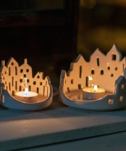 Cityscape Tea Light Set - Living Room Decor, Unique Tea Light Holder