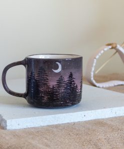 Red Sky at Night Shepherd's Delight - Forest Mug, Handmade Ceramic Coffee Mug