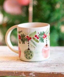 Christmas Coffee Mug - Ornament Decor, Handmade Ceramic Coffee Mug, Unique Holiday Gift