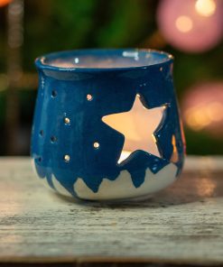 Cozy Tea Light Holder - Handmade Holiday Decor, Ceramic Candle Holder, Indoor Decoration Idea