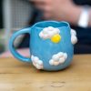 Pottery Mug Blue Sky and Sun, Handmade Pottery Coffee Mug