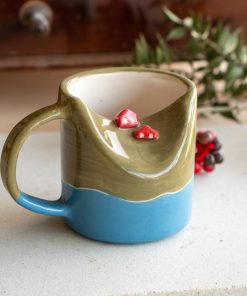 Small Village Coffee Mug - Pottery Mug, Unique Handmade Mug, Ceramic Coffee Mug