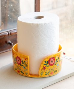 Large Paper Towel Holder - Big Towel Rack, Ceramic Paper Roll Holder, Rustic Kitchen Decor