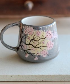 Sakura Coffee Mug - Cherry Blossom Decor, Handmade Flower Coffee Mug, Valentines Day Gift Idea
