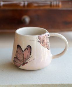 Butterfly Mug - Handmade Coffee Mug, Ceramic Coffee Cup, Handpainted Mug