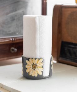Paper Roll Holder - Paper Towel Holder, Handmade Daisy Kitchen Decor, Toilet Paper Holder, Towel Rack