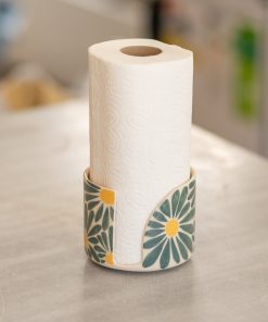 Paper Towel Holder, Floral Ceramic Hand Towel Holder, Sunflower Kitchen Decor, Kitchen Decor