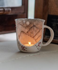 Votive Candle Holder - Winter Tea Light Holder, Mountain Candle Holder, Handmade Candle Holder