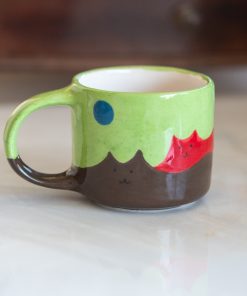 Cat Mountains Coffee Mug - Handmade and Hand-painted, Pottery Mug Ceramic Cup