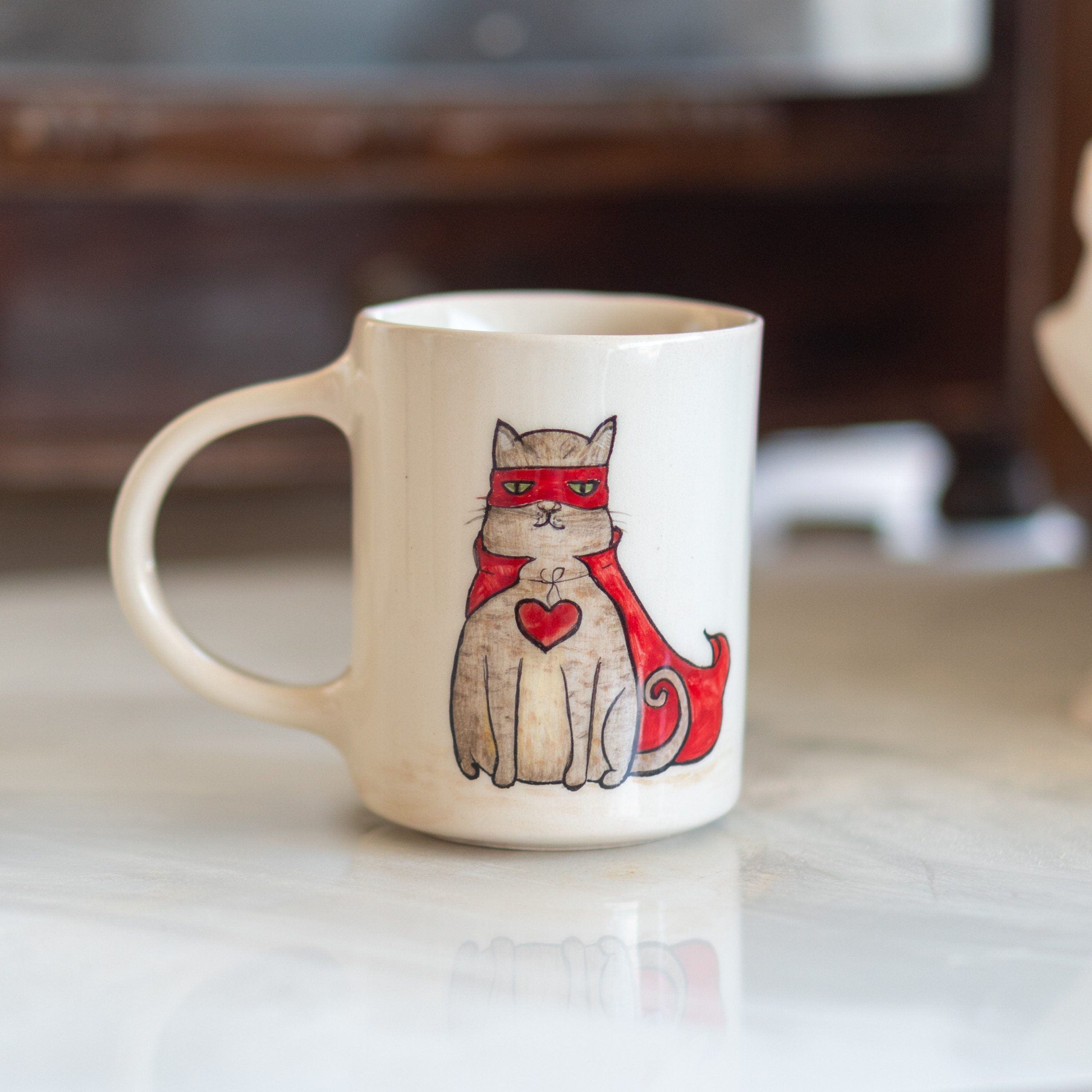 Cat Mug - Funny Mug, Tea Mug, Handmade Ceramic Mug, Cat Lover Gift, Cat Mom and Cat Dad Gift