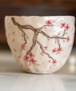 Sakura Flower Pottery Mug - Cherry Blossom Tree, Handmade Pottery Coffee Cup, Lovely Gift Idea